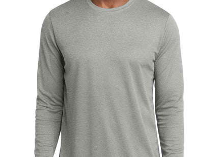 SportTek PosiCharge RacerMesh Long Sleeve Tee ST340LS Grey Heather