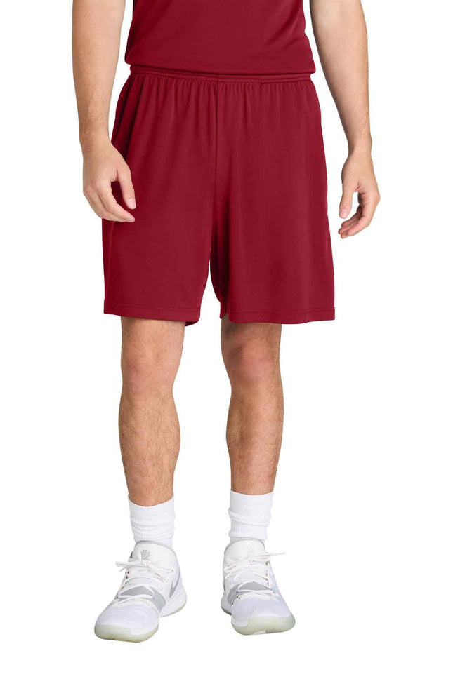 SportTek PosiCharge Competitor 7" Pocketed Short ST349P Deep Red