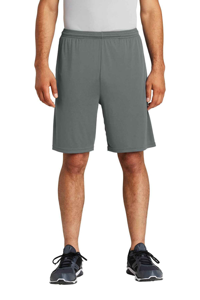 SportTek PosiCharge Competitor Pocketed Short ST355P Iron Grey