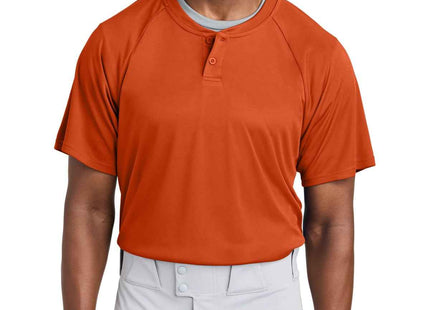 SportTek PosiCharge Competitor 2Button Henley ST359 Deep Orange