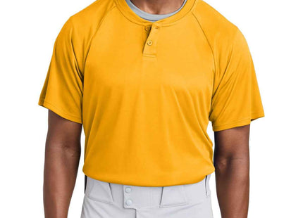 SportTek PosiCharge Competitor 2Button Henley ST359 Gold
