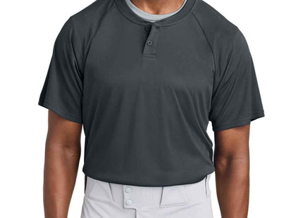 SportTek PosiCharge Competitor 2Button Henley ST359 Iron Grey