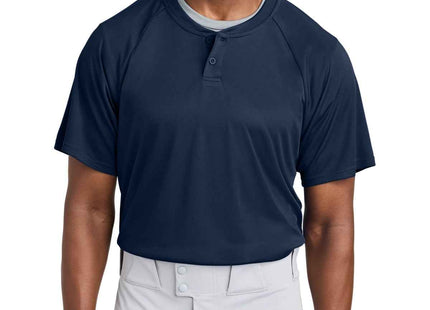 SportTek PosiCharge Competitor 2Button Henley ST359 True Navy