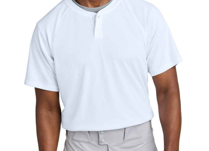 SportTek PosiCharge Competitor 2Button Henley ST359 White