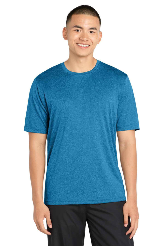 SportTek Heather Contender Tee ST360 Blue Wake Heather