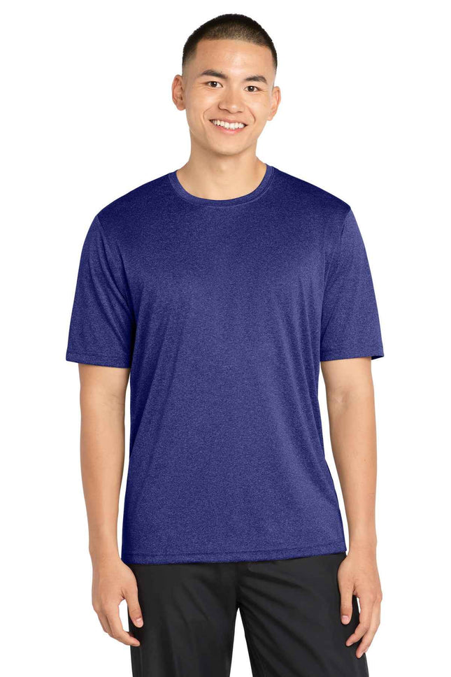 SportTek Heather Contender Tee ST360 Cobalt Heather