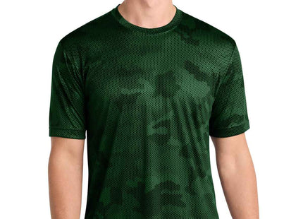 SportTek CamoHex Tee ST370 Forest Green