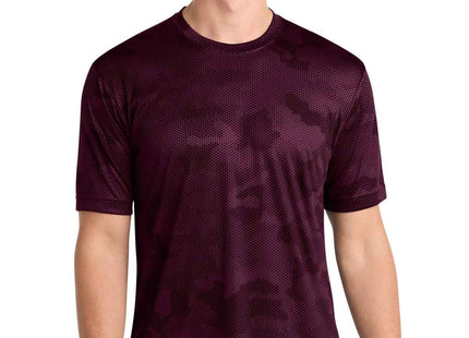 SportTek CamoHex Tee ST370 Maroon
