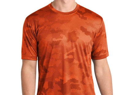 SportTek CamoHex Tee ST370 Neon Orange