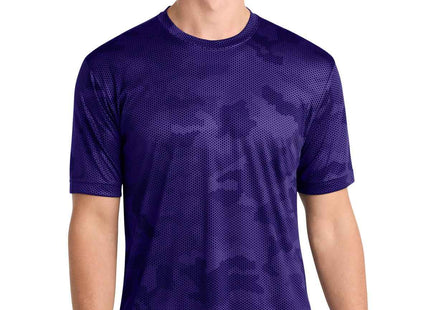 SportTek CamoHex Tee ST370 Purple