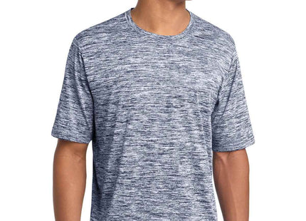 SportTek PosiCharge Electric Heather Tee ST390 True Navy Electric