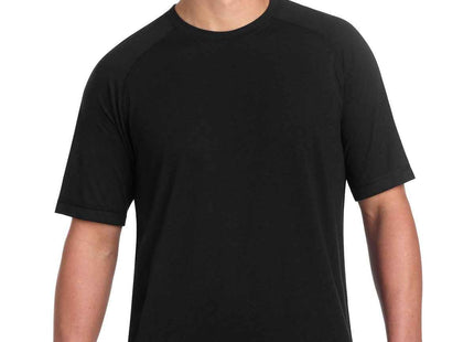 SportTek PosiCharge TriBlend Wicking Raglan Tee ST400 Black Triad Solid