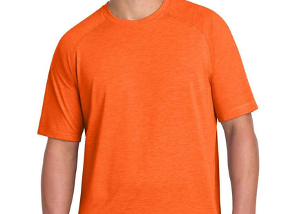 SportTek PosiCharge TriBlend Wicking Raglan Tee ST400 Deep Orange Heather