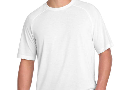 SportTek PosiCharge TriBlend Wicking Raglan Tee ST400 White Triad Solid