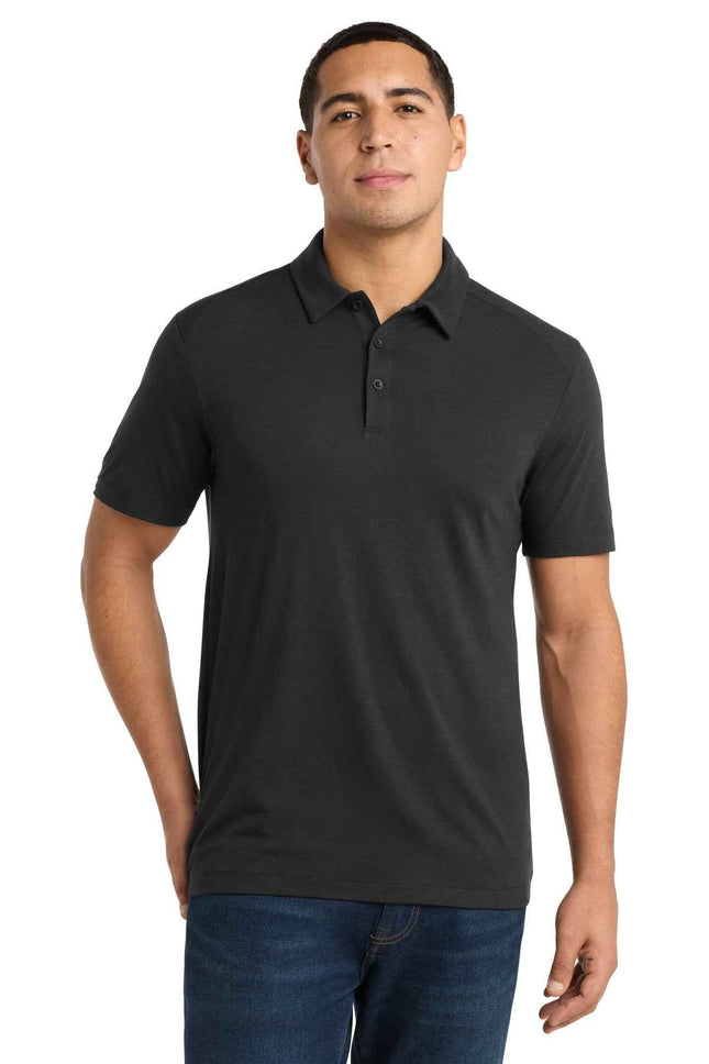 SportTek PosiCharge TriBlend Wicking Polo ST405 Black Triad Solid