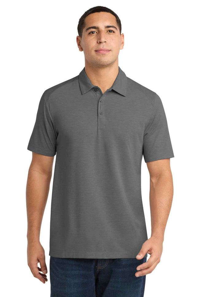 SportTek PosiCharge TriBlend Wicking Polo ST405 Dark Grey Heather