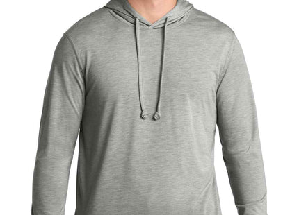 SportTek PosiCharge TriBlend Wicking Long Sleeve Hoodie ST406 Light Grey Heather