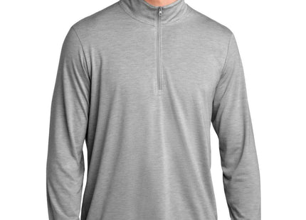 SportTek PosiCharge TriBlend Wicking 1/4Zip Pullover ST407 Light Grey Heather