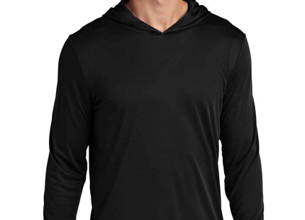 SportTek PosiUV Pro Long Sleeve Hoodie ST420LSH Black