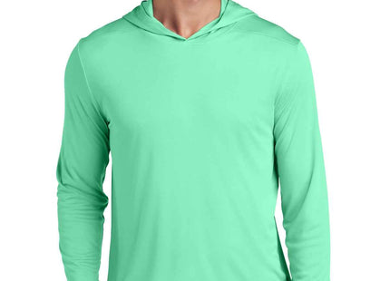 SportTek PosiUV Pro Long Sleeve Hoodie ST420LSH Bright Seafoam