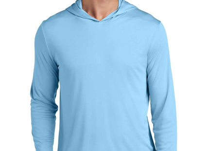 SportTek PosiUV Pro Long Sleeve Hoodie ST420LSH Light Blue