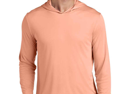 SportTek PosiUV Pro Long Sleeve Hoodie ST420LSH Soft Coral