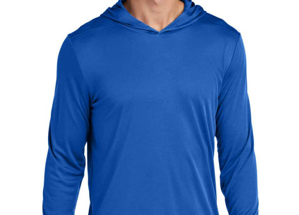 SportTek PosiUV Pro Long Sleeve Hoodie ST420LSH True Royal
