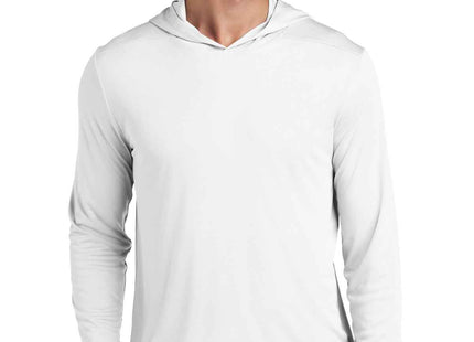 SportTek PosiUV Pro Long Sleeve Hoodie ST420LSH White