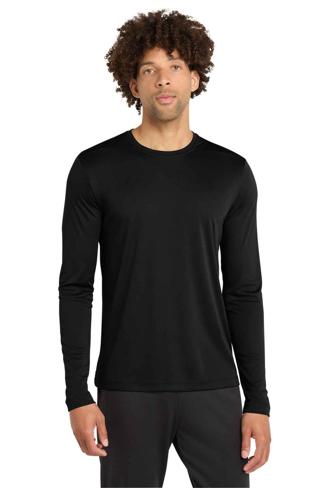 SportTek PosiUV Pro Long Sleeve Tee ST420LS Black