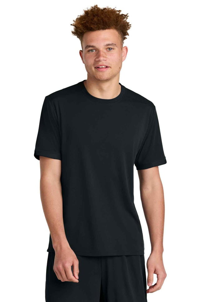 SportTek Club Short Sleeve Crew ST440 Black Black