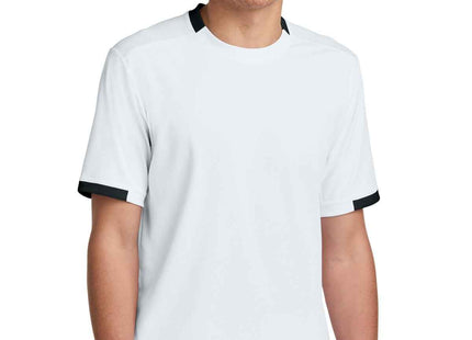 SportTek Club Short Sleeve Crew ST440 White Black