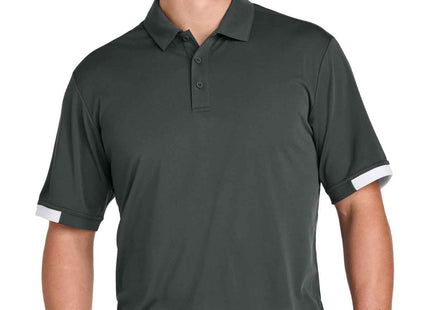 SportTek Club Colorblock Polo ST444 Iron Grey White