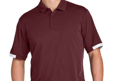 SportTek Club Colorblock Polo ST444 Maroon White
