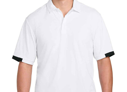 SportTek Club Colorblock Polo ST444 White Black