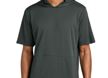 SportTek Club Short Sleeve Hoodie ST445 Iron Grey