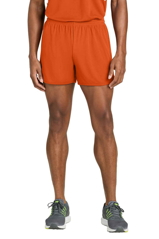 SportTek Club 4" Track Short ST447 Deep Orange