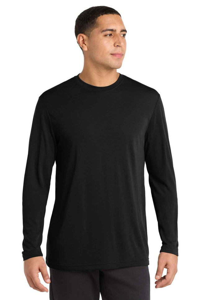 SportTek Long Sleeve PosiCharge Competitor Cotton Touch Tee ST450LS Black