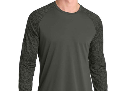 SportTek Long Sleeve Digi Camo Tee ST460LS Black
