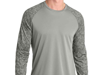 SportTek Long Sleeve Digi Camo Tee ST460LS Grey Concrete