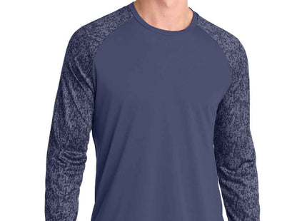 SportTek Long Sleeve Digi Camo Tee ST460LS True Navy