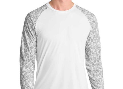 SportTek Long Sleeve Digi Camo Tee ST460LS White