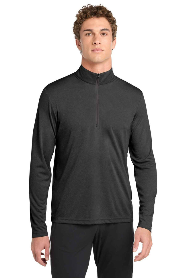 SportTek Endeavor 1/2Zip Pullover ST469 Black Heather