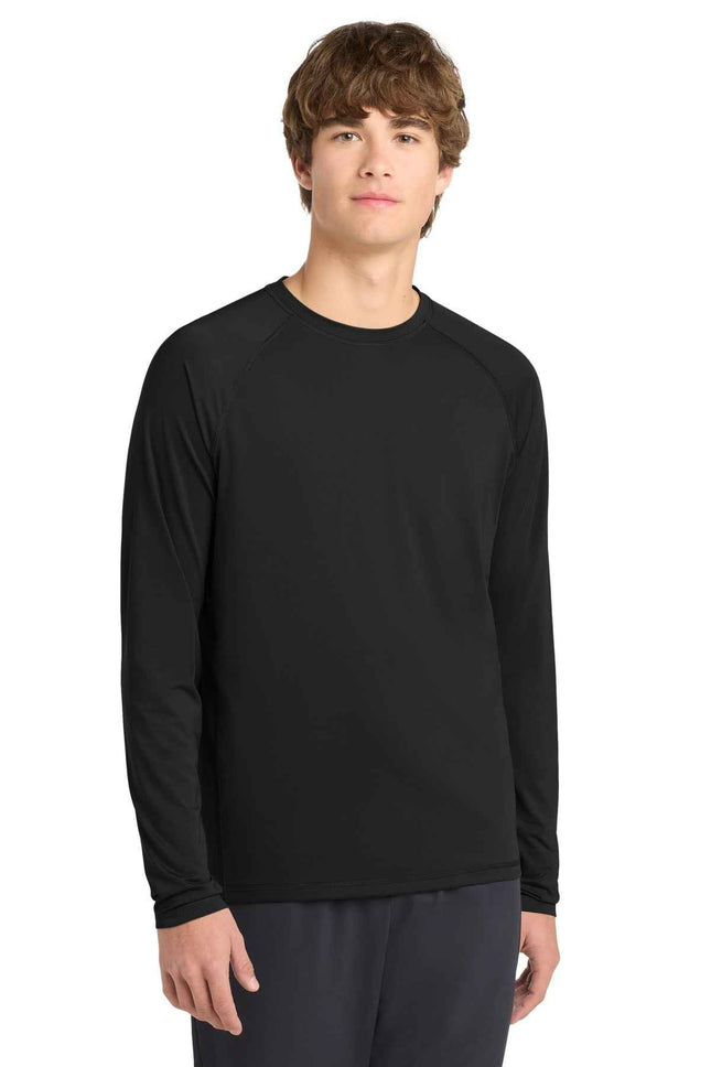 SportTek Long Sleeve Rashguard Tee ST470LS Black