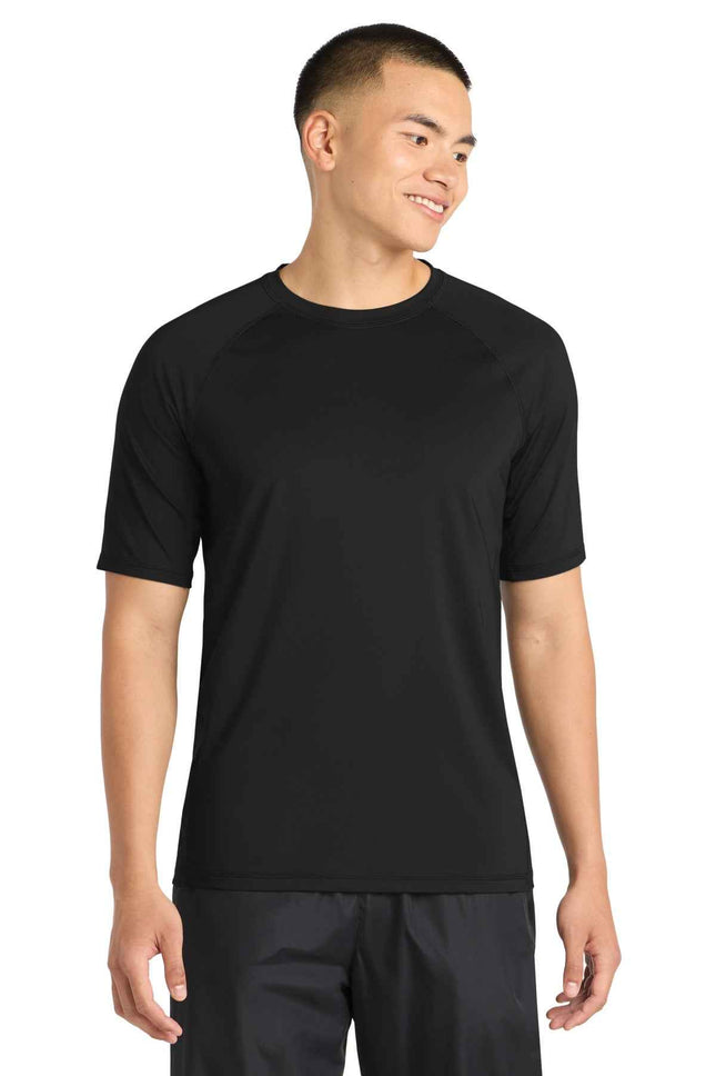 SportTek Rashguard Tee ST470 Black