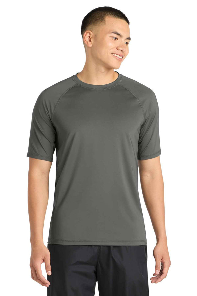 SportTek Rashguard Tee ST470 Dark Smoke Grey