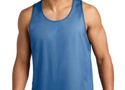 SportTek PosiCharge Reversible Mesh Tank ST5000 Carolina Blue White