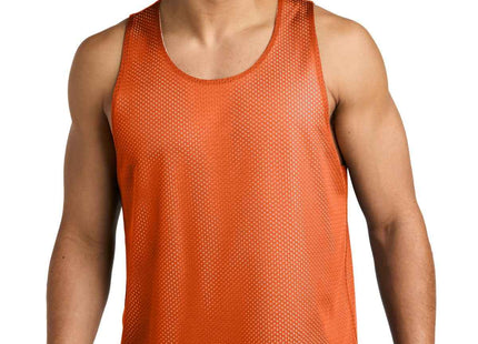 SportTek PosiCharge Reversible Mesh Tank ST5000 Deep Orange White