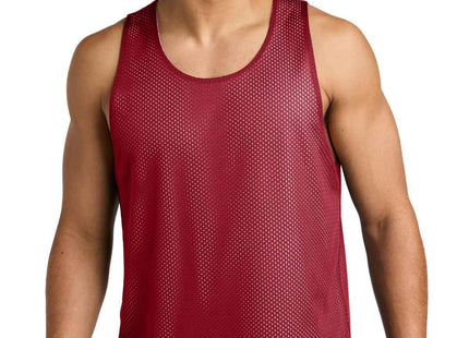 SportTek PosiCharge Reversible Mesh Tank ST5000 Deep Red White