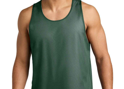 SportTek PosiCharge Reversible Mesh Tank ST5000 Forest Green White