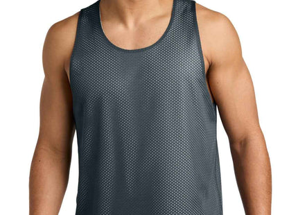 SportTek PosiCharge Reversible Mesh Tank ST5000 Iron Grey White